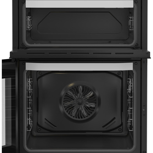 Hotpoint HDE6VDW 60cm Double Oven Electric Cooker in White Ceramic Hob - image 2
