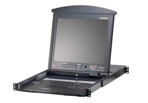 Aten 8-Port Multi-Interface CAT 5 Dual Rail 19" LCD KVM Switch