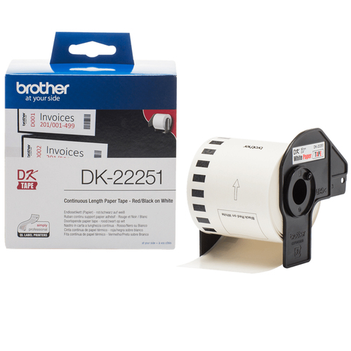 Brother Paper Labelling Roll 62mm x 15m Black Red on White DK-22251 - image 1