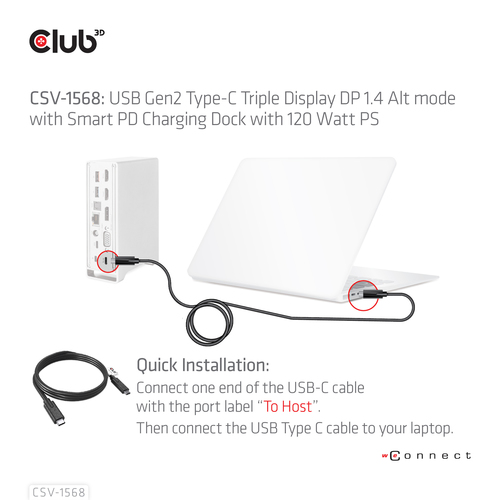 CLUB3D Dockingstation + 120Watt charging, afbeelding 8