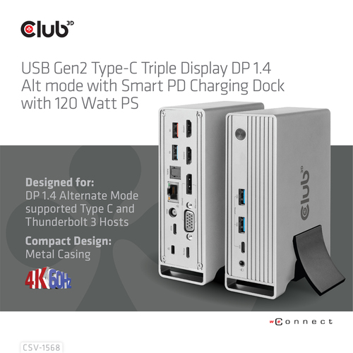 CLUB3D Dockingstation + 120Watt charging, afbeelding 6