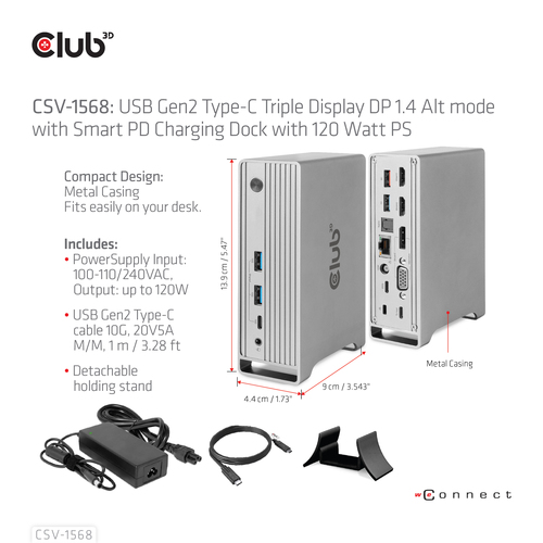 CLUB3D Dockingstation + 120Watt charging, afbeelding 7