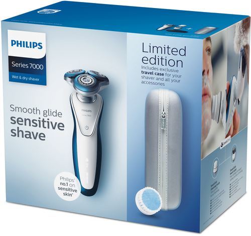 Philips SHAVER Series 7000 S7520/69 men's shaver Rotation shaver Blue, Grey, White – image 2