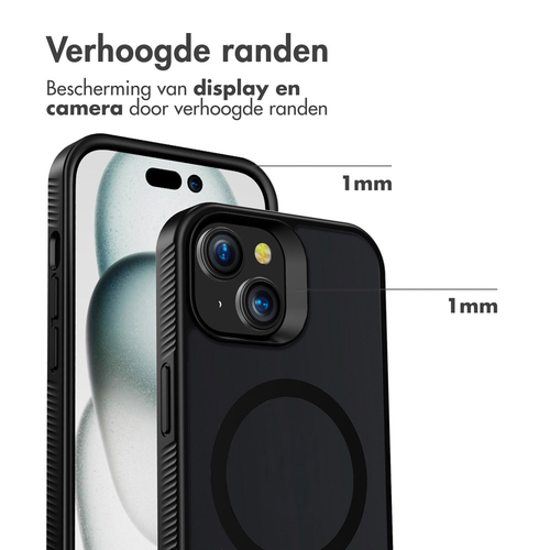 Accezz Rugged Frosted Backcover met MagSafe iPhone 15 Plus - Zwart, afbeelding 7