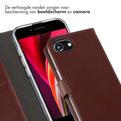 Selencia Echt Lederen Bookcase iPhone SE 4 - Bruin, afbeelding 4