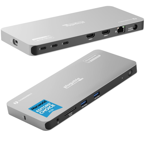 PLUGABLE THUNDERBOLT DOCKING STATION WITH DISPLAYLINK AND 96W CHARGING