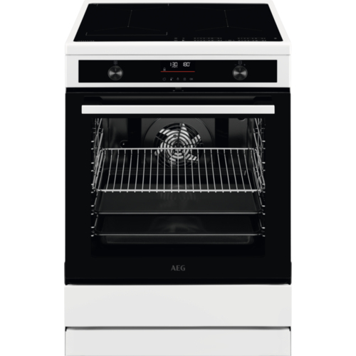 AEG CIB6490APW Freestanding cooker Electric Zone induction hob Black, White