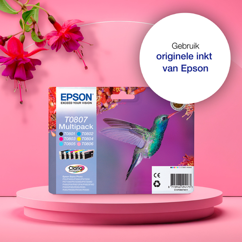 Epson Hummingbird Singlepack Cyan T0802 Claria Photographic Ink, Cyaan, 7,4 ml, 1 stuk(s), afbeelding 6