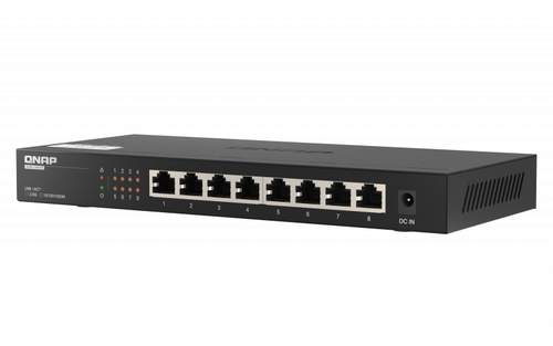 Qnap QSW-1108-8T Switch de Rede NÃO-GERIDO 2.5G Ethernet (100/1000/2500) Preto