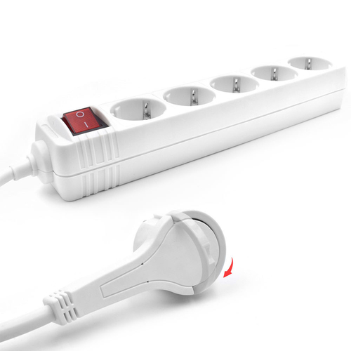 ACT Connectivity ACT Stekkerdoos platte stekker, 5 socket, afbeelding 2