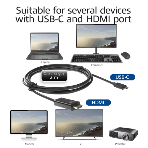 ACT Connectivity USB-C naar HDMI kabel, 2,0 meter, afbeelding 5