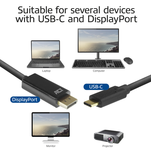 ACT Connectivity USB-C naar DisplayPort kabel, afbeelding 5