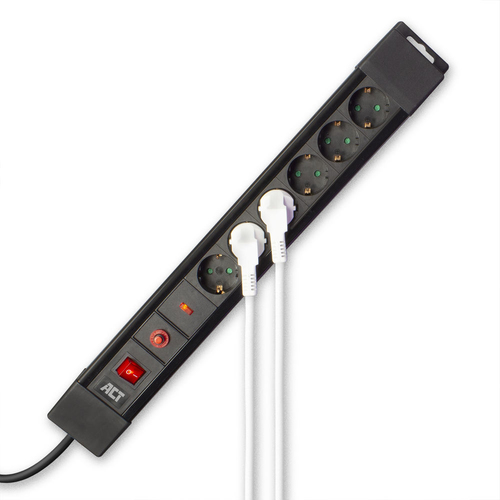 ACT Connectivity Stekkerdoos met 6 stopcontacten en overspanningsbeveiliging, afbeelding 2