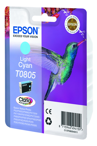 Original Epson T0805 Light Cyan Ink Cartridge - image 2