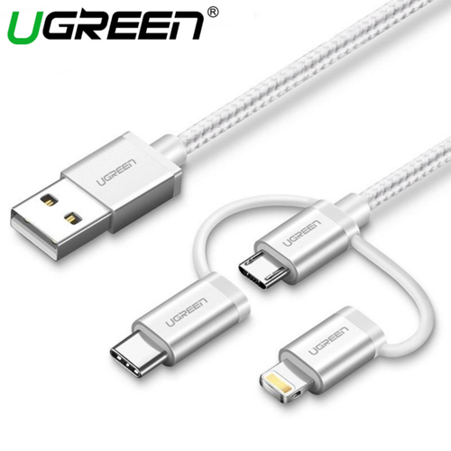 CABLE UGREEN USB 20A a MICROUSB/LIGHTNING/TIPO-C 80825 - 80825