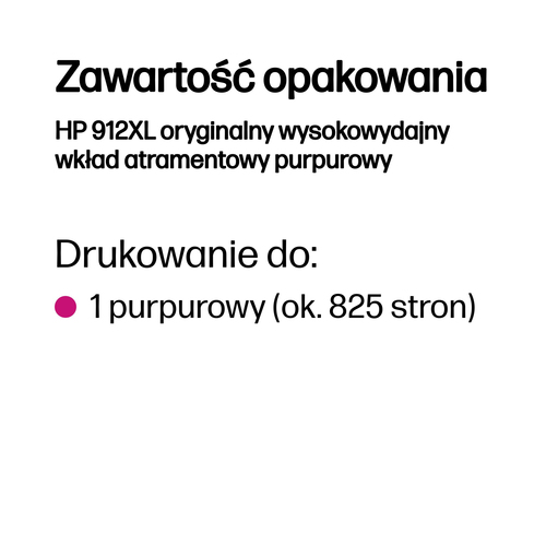 HP Inc. Tusz 912XL Magenta Ink 3YL82AE