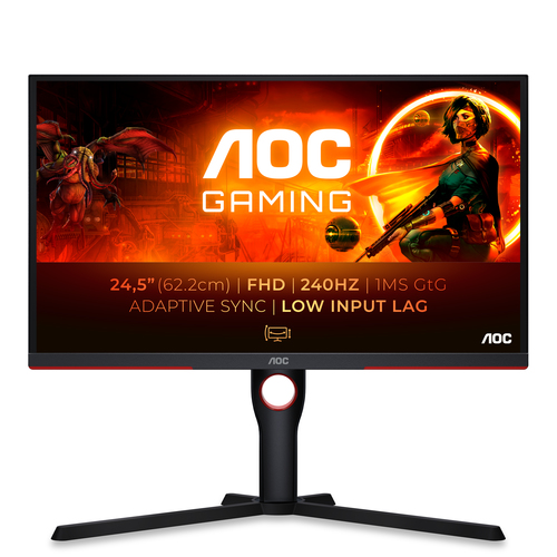 AOC G3 25G3ZM/BK монитор для ПК 62,2 cm (24.5") 1920 x 1080 пикселей Full HD Черный, Красный