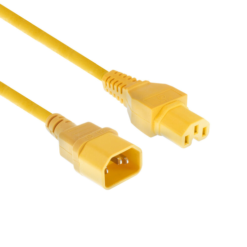 ACT Netsnoer C14 - C15 geel 1.5 m