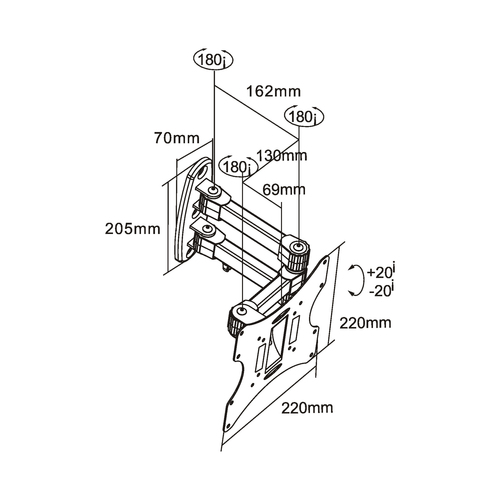 InLine 23103A flat panel muur steun, afbeelding 2