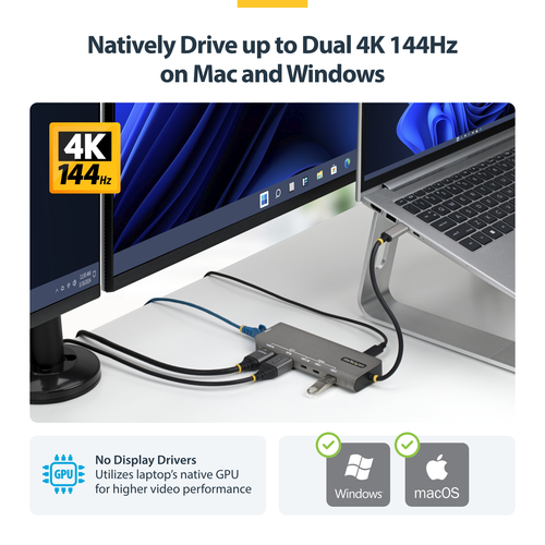 StarTech.com USB4 Multiport Adapter, Driverless Dual-4K for macOS and Windows – image 5