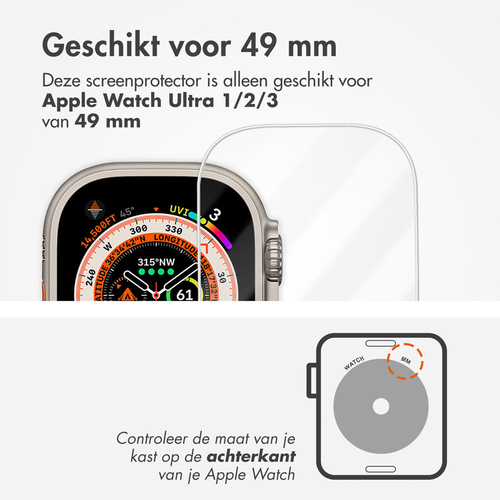 Accezz Gehard glas screenprotector met applicator Apple Watch Ultra (2) - 49 mm, afbeelding 3