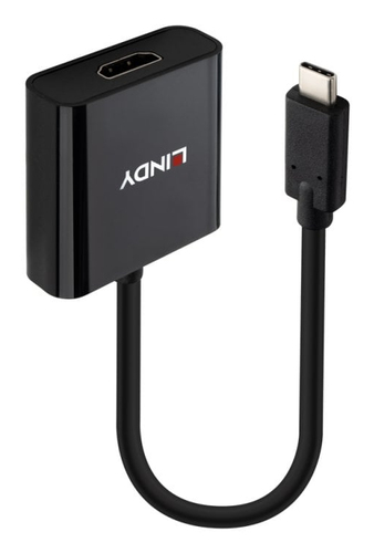 Lindy 43438 video kabel adapter 0,15 m USB Type-C HDMI Zwart