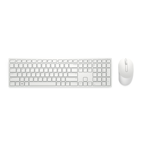 DELL KM5221W-WH клавиатура Мышь входит в комплектацию Офисная Беспроводной RF QWERTY Международный американский стандарт Белый