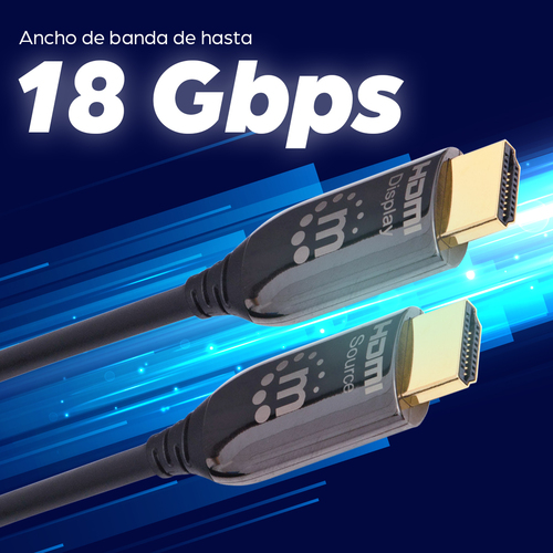 Cable HDMI &Oacute;ptico Clasificaci&oacute;n Pl&eacute;num MANHATTAN 355445