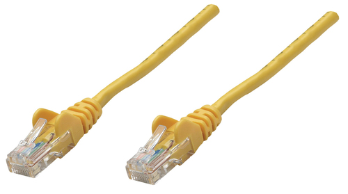 Product image: Intellinet Network Patch Cable, Cat6, 0.25m, Yellow, Copper, S/FTP, LSOH / LSZH, PVC, RJ45, Gold Plated Contacts, Snagless, Booted, Lifetime Warranty
