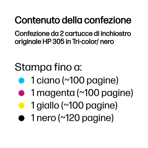 HP 305 Combo – Multipack nero + tricromia originale