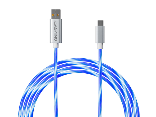 Oniverse ONICAB1-MICUSB2-WHT USB кабель 2 m USB A Micro-USB B Синий, Серебристый