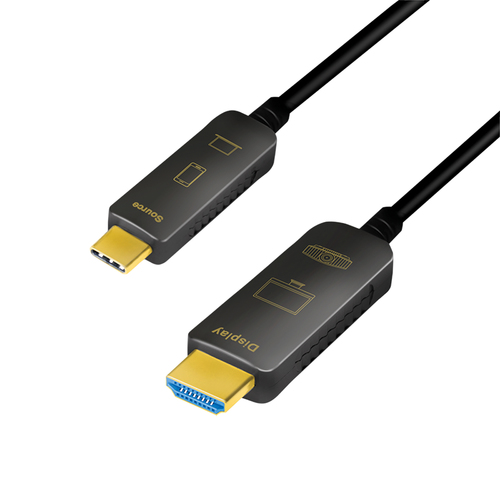 LogiLink CUF0102 video kabel adapter 20 m USB Type-C HDMI Type A (Standaard) Zwart