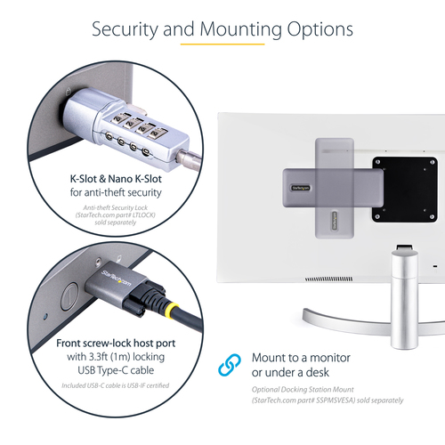 StarTech.com USB-C Docking Station - Multi Monitor HDMI/DP/DP Alt Mode USB-C Dock – image 9