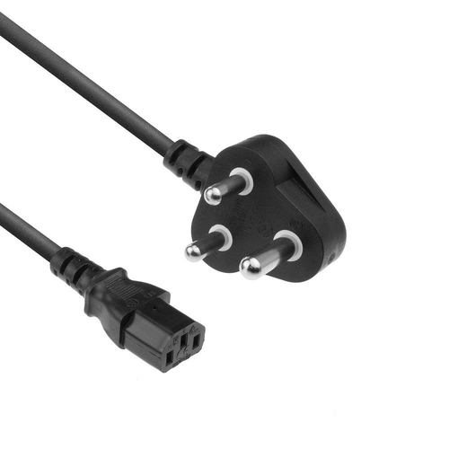 ACT Netsnoer Indiase/Zuid Afrikaanse connector - C13 zwart 2,5 m. 1 stk