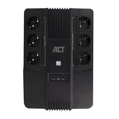 ACT Connectivity Line Interactive UPS 600VA - met 6 geaarde stopcontacten, afbeelding 3