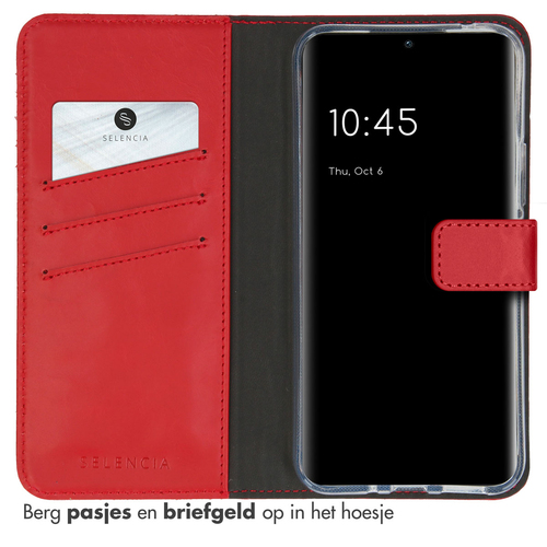 Selencia Echt Lederen Bookcase Samsung Galaxy A54 (5G) - Rood, afbeelding 3