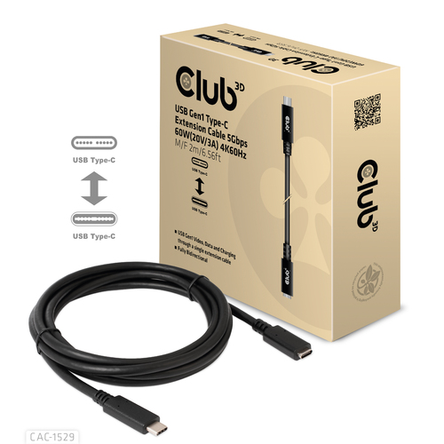 Club 3D USB-C Gen 1 verlengkabel, afbeelding 2
