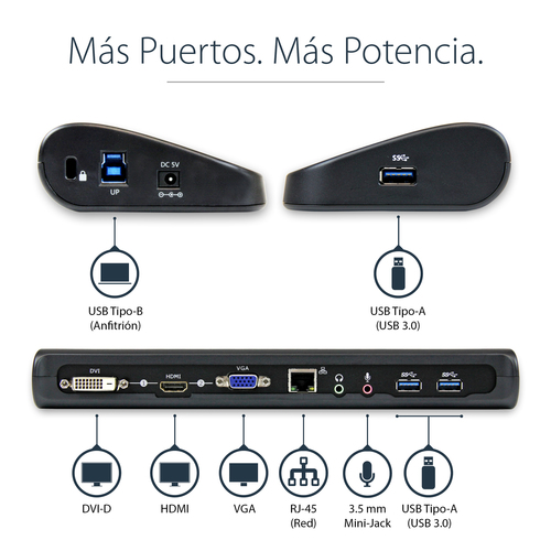 Replicador de Puertos StarTech.com USB3SDOCKHDV