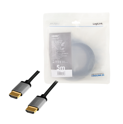 LogiLink CHA0103 HDMI kabel 5 m HDMI Type A (Standaard) Zwart, afbeelding 4