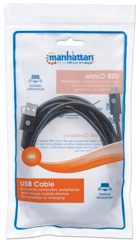 Manhattan Cable USB-C a USB-A, 3 m, USB 2.0, 480 Mbps, Hi-Speed USB, negro, garantía de por vida imagen 5