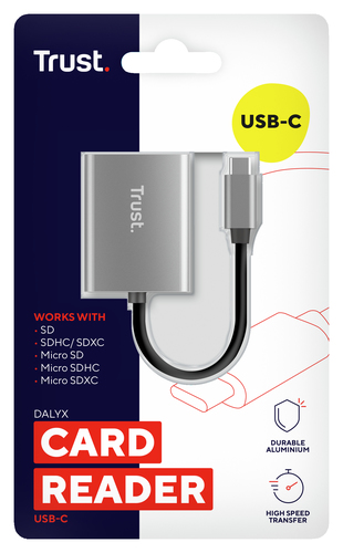 Trust Dalyx Snelle USB-kaartlezer van aluminium, afbeelding 5
