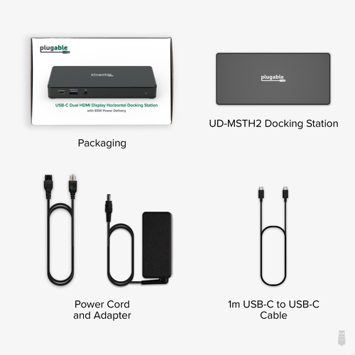Plugable Technologies USB C Docking Station Dual Monitor 2 HDMI Ports, Power Delivery Dock, Dual 4K Monitor for Windows, ChromeOS, 1x USB-C, 3x USB, Ethernet, a – image 7