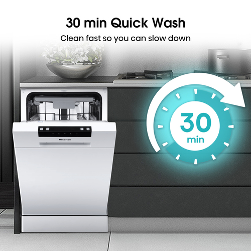 Hisense HS523E15WUK Slimline Dishwasher - White - E Rated, White - image 4