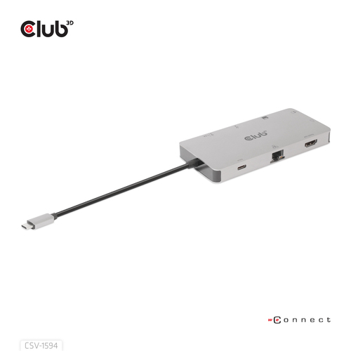 Club 3D USB Gen 1 Type-C 9-in-1 Hub dockingstation, afbeelding 4