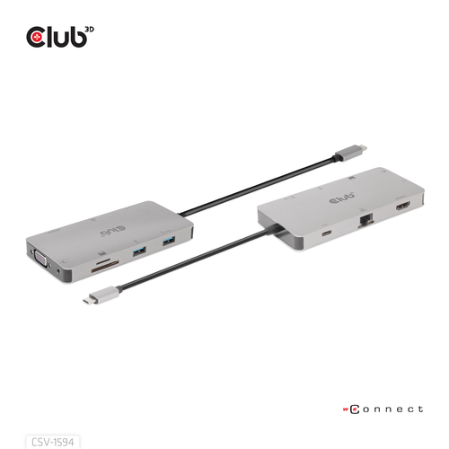 Club 3D USB Gen 1 Type-C 9-in-1 Hub dockingstation, afbeelding 5
