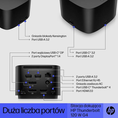 HP Inc. Stacja dokująca Thunderbolt 120W G4 Dock                  4J0A2AA