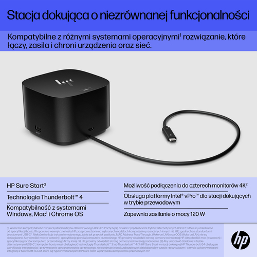 HP Inc. Stacja dokująca Thunderbolt 120W G4 Dock                  4J0A2AA