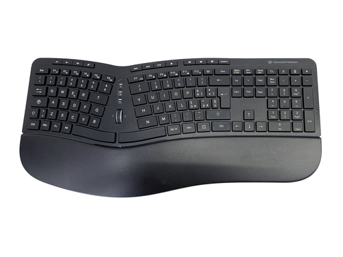 CONCEPTRONIC Wireless Keyboard+Mouse,ergo,Layout italien. zwart, afbeelding 2