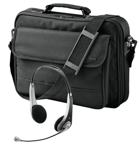 Trust 15.4 Notebook Bag & Headset, BB-2300p 39,1 cm (15.4) Portfell Must