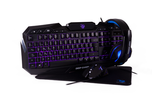 Deep Gaming DG-KTRAA-10 клавиатура Мышь входит в комплектацию Игровой USB QWERTY Испанский Черный